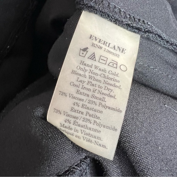 Everlane Ponte Knit Short Sleeve Black Front Pockets Heavyweight Blouse Size XS - Picture 4 of 8